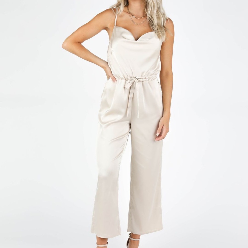 Kittenish Tay Champagne Jumpsuit